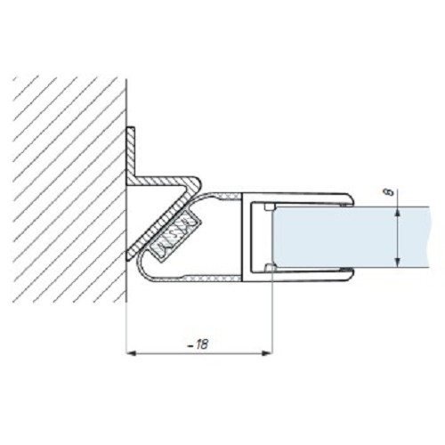 Magnetické těsnění sklo - zeď 90°