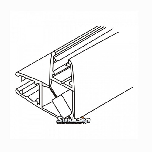 Magnetické těsnění sklo - sklo 90° - 10 mm